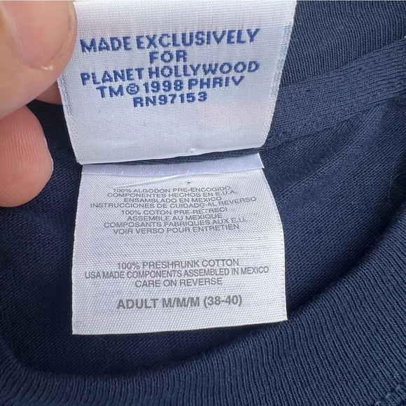 NEW Vintage Planet Hollywood Nashville Fan Fair Tshirt Navy Blue Size M - Picture 4 of 5